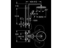 Colonne de douche thermostatique Sianne System 250 avec pose