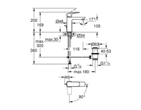 Mitigeur lavabo Cubeo taille M avec pose