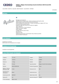 Mitigeur thermostatique douche Grohtherm 500 avec pose
