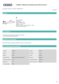 Mitigeur thermostatique douche Primeo 3 avec pose