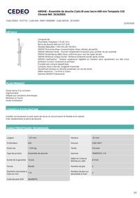 Barre de douche Grohe Tempesta 110 avec pose