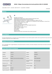 Mitigeur thermostatique baignoire Grohtherm 800 avec pose