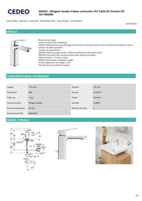 Mitigeur lavabo Cubeo taille M avec pose