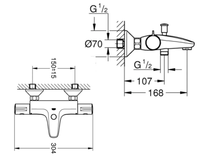 Mitigeur thermostatique baignoire Grohtherm 800 avec pose