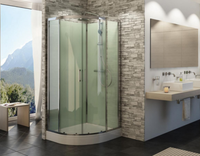 Installation cabine de douche MODUL’R quart de cercle