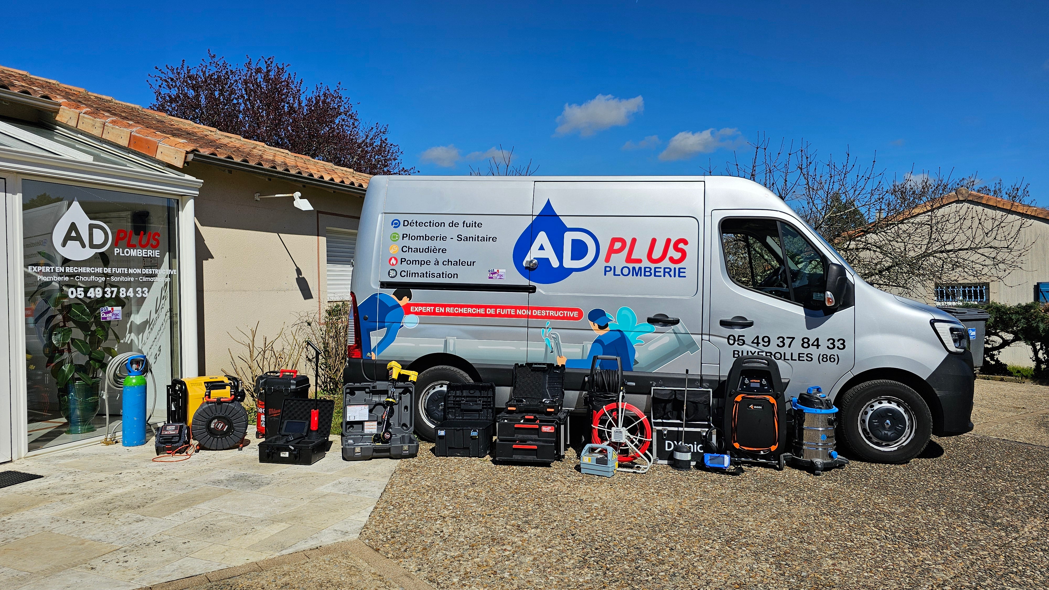 Camion AD Plus Plomberie et matériel technique de détection